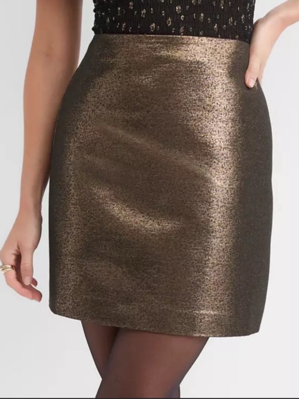 NWT LOFT Metallic Gold Mini Skirt